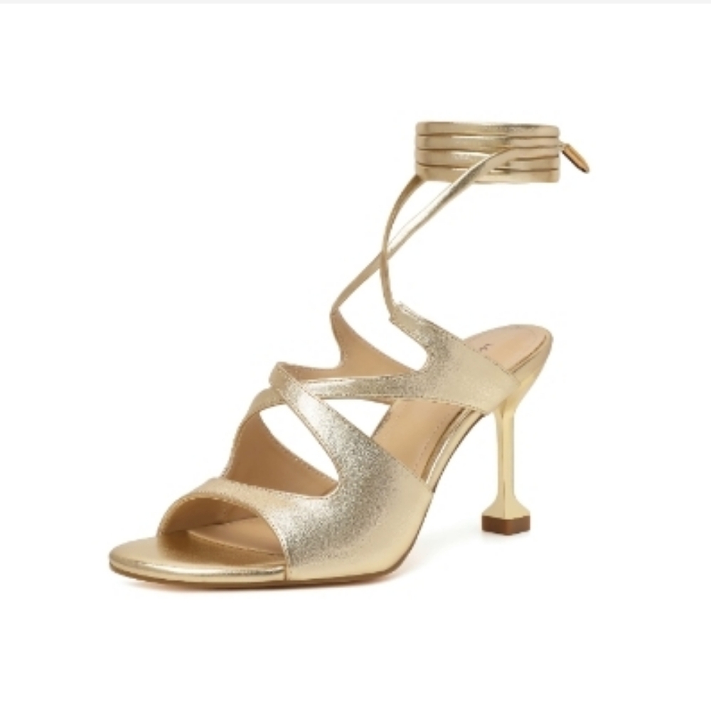 Elegant Gold Strappy Heels